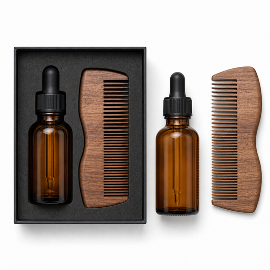 Beard Oil and Wooden Comb Kit